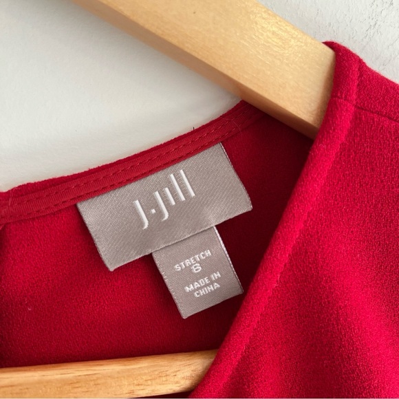 J. Jill Women's Stretch Dress Classic Red size 8 Sleeveless Shift Dress Career - Picture 7 of 11